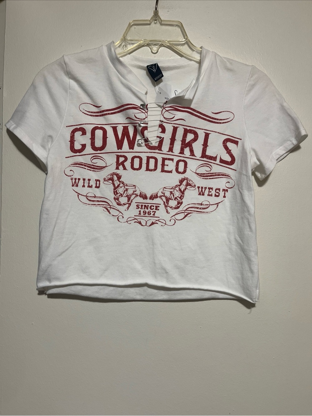 Windsor White Cowgirls Rodeo Graphic Tee with Red Print